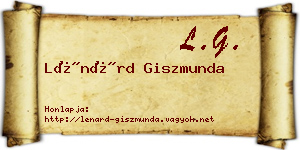 Lénárd Giszmunda névjegykártya